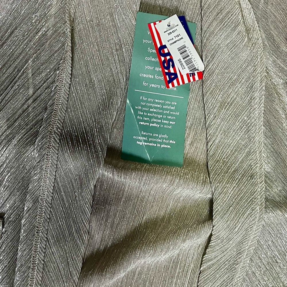 JM Collection Metallic Silver Cardigan - Picture 7 of 8